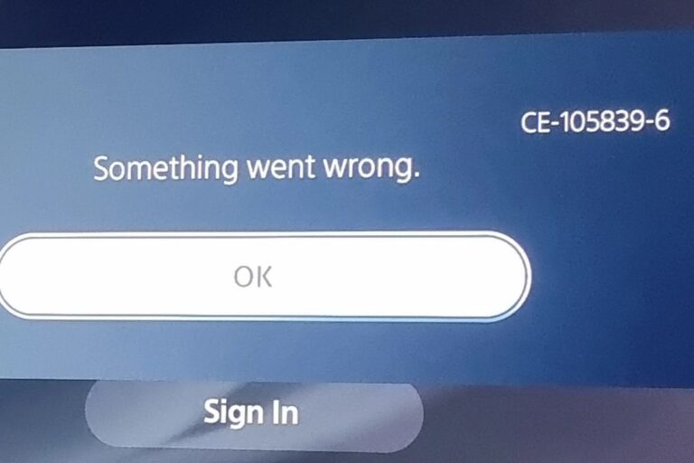Understanding & Fixing PS5 Error Code (CE-105839-6)