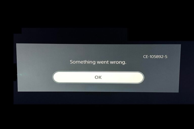 Understanding & Fixing PS5 Error Code (CE-105892-5)
