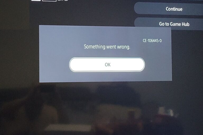 Understanding & Fixing PS5 Error Code (CE-106445-0)