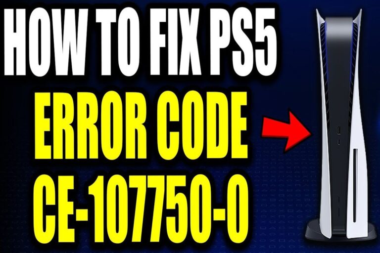 Understanding & Fixing PS5 Error Code (CE-107750-0)