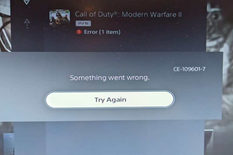 Understanding & Fixing PS5 Error Code (CE-109601-7)