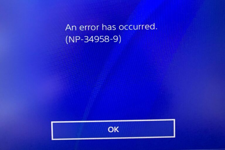 Understanding & Fixing PS4 Error Code (NP-34958-9)