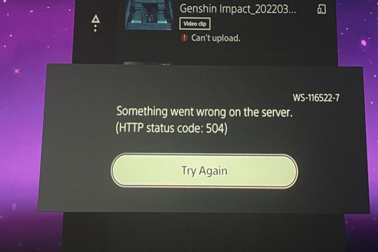 Understanding & Fixing PS5 Error Code (WS-116522-7)