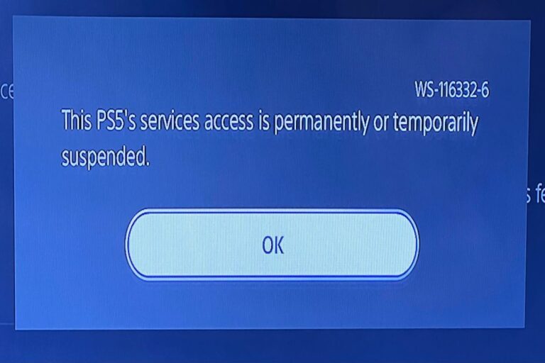 Understanding & Fixing PS5 Error Code (WS-116332-6)