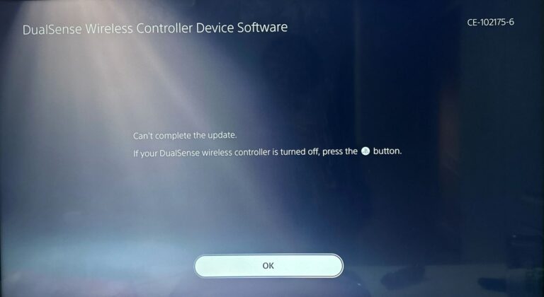 Fixing A PS5 Controller That Won’t Update [Error: CE-102175-6]